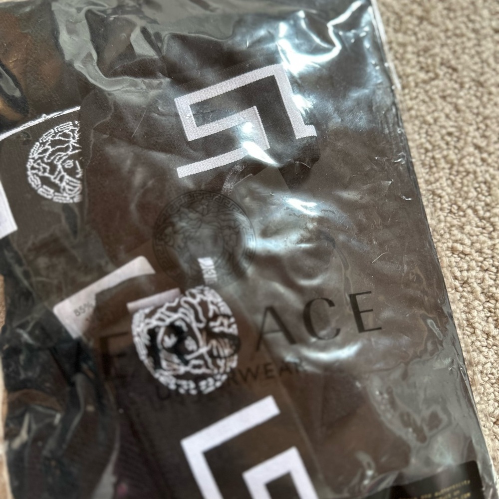 Versace Black Logo tights